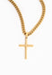 Men’s Cross Pendant on Cuban Curb Chain-gold