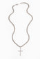 Men’s Cross Pendant on Cuban Curb Chain-silver