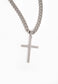 Men’s Cross Pendant on Cuban Curb Chain-silver