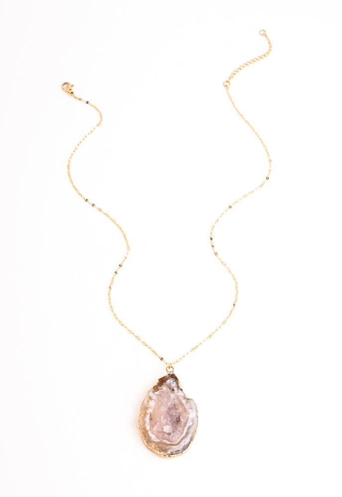 Natural Beauty Agate and Gold Necklace