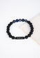 Twilight Blue and Black agate beads Bracelet– Elastic