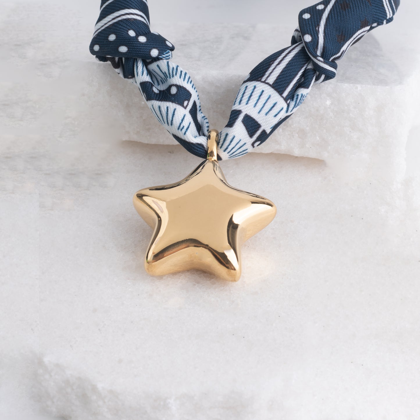 Puffy Star Scarf Necklace