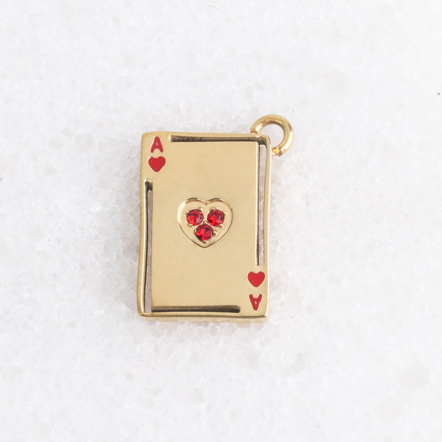 Enamel/Crystal Ace of Hearts Charm