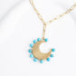 ENGINE TURNED MOON PENDANT