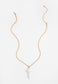 Biwa Cross on GOLD PLATED BOX CHAIN