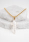 Biwa Cross on GOLD PLATED BOX CHAIN