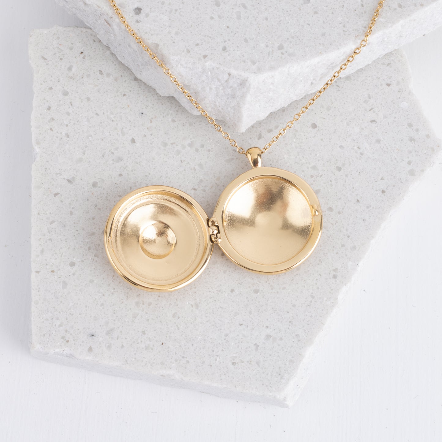 Crescent Moon/Star Locket Necklace-B