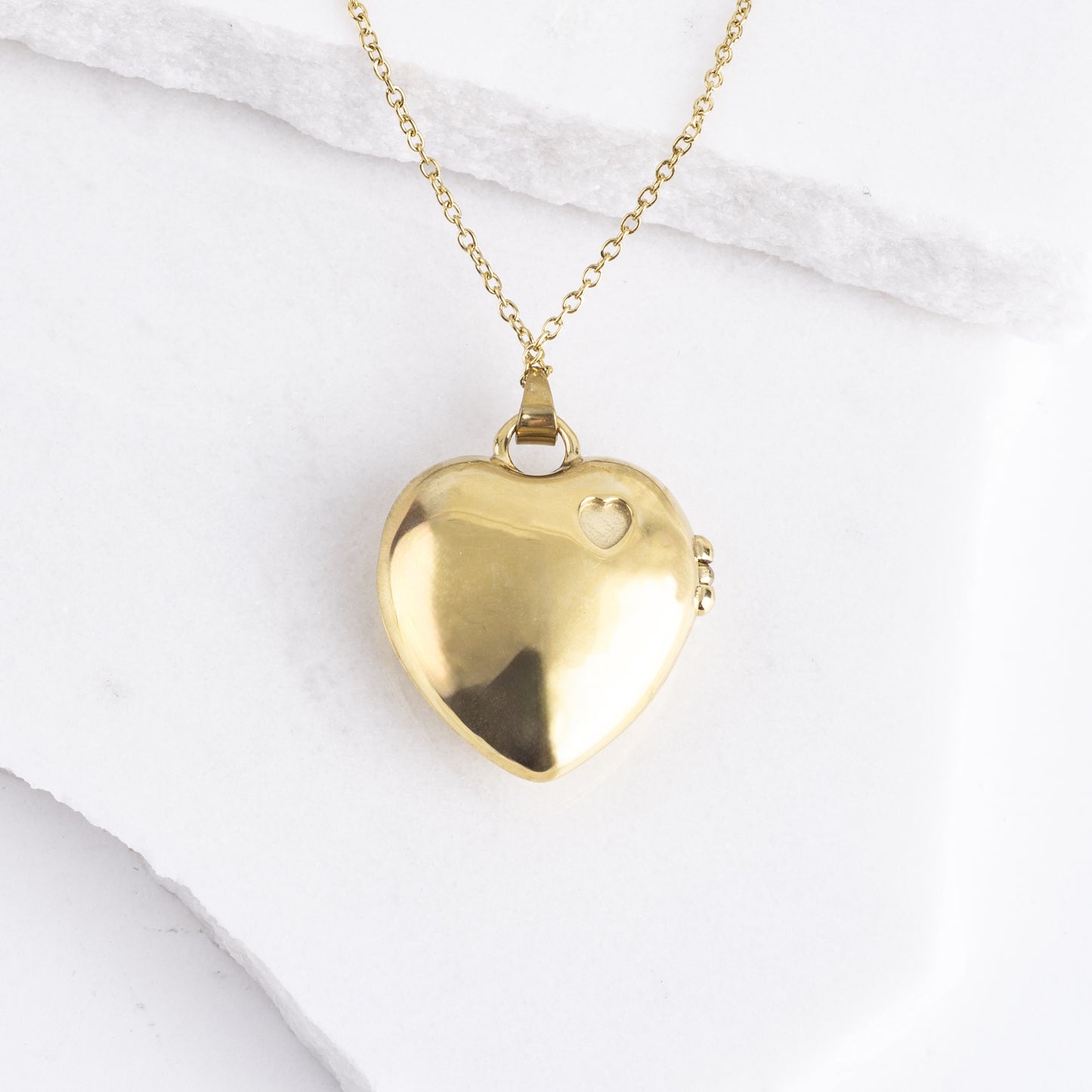 Heart MOP Locket Pendant Necklace