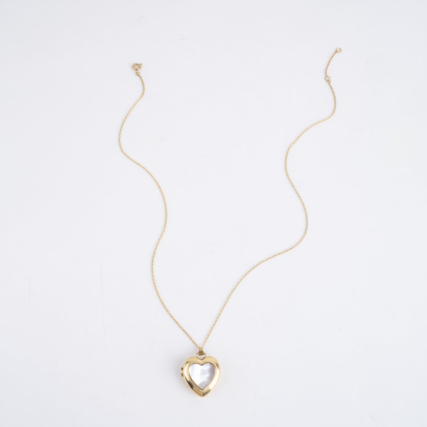Heart MOP Locket Pendant Necklace