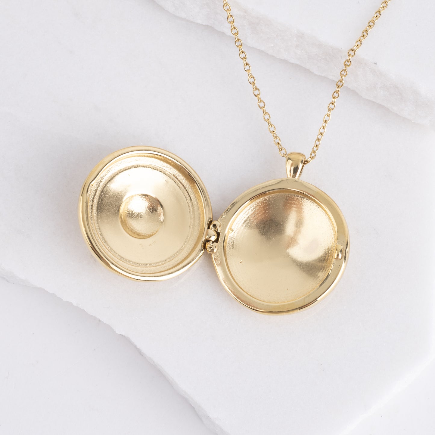 Crescent Moon/Star Locket Necklace-A