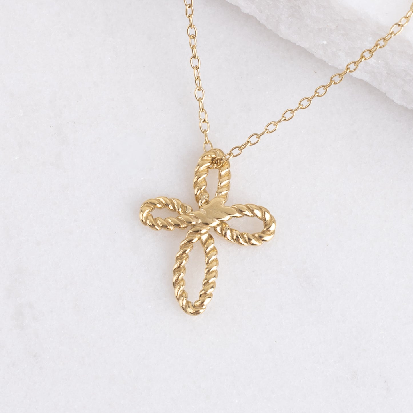 Rope Cross Pendant Necklace