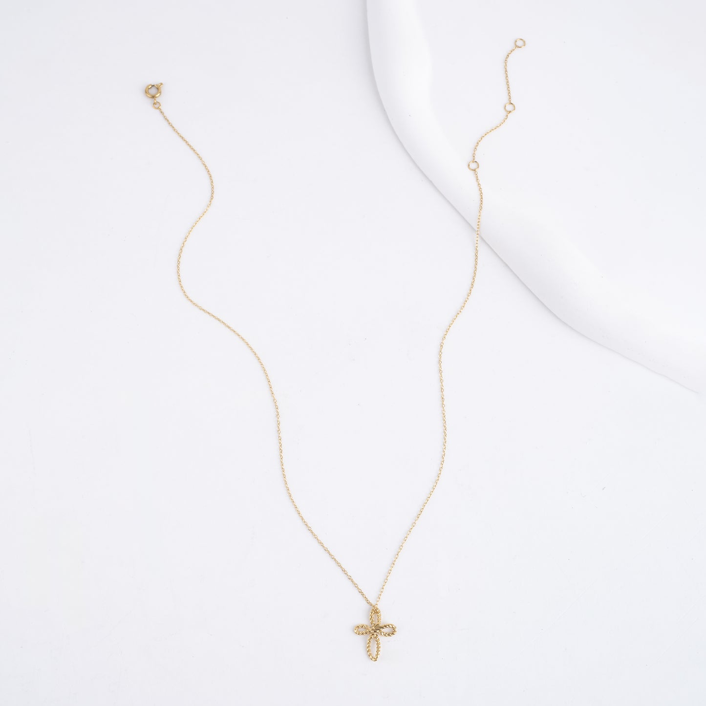 Rope Cross Pendant Necklace