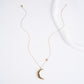 Crescent Moon Pendant Necklace-B