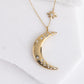 Crescent Moon Pendant Necklace-A