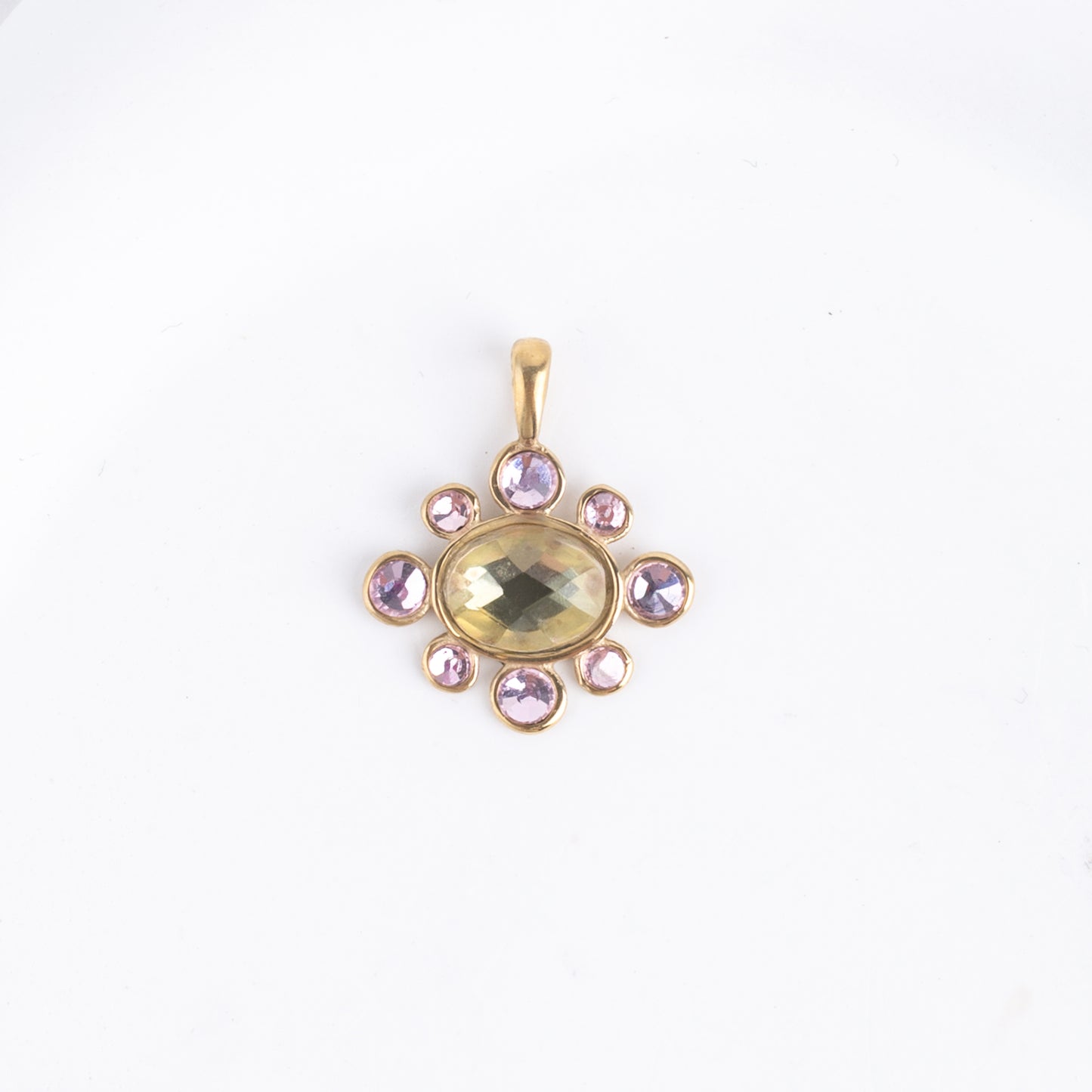 Glass Cabochon and Crystal Charm-B