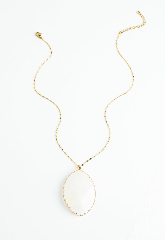 Radiant Light Crystal Necklace in Ivory