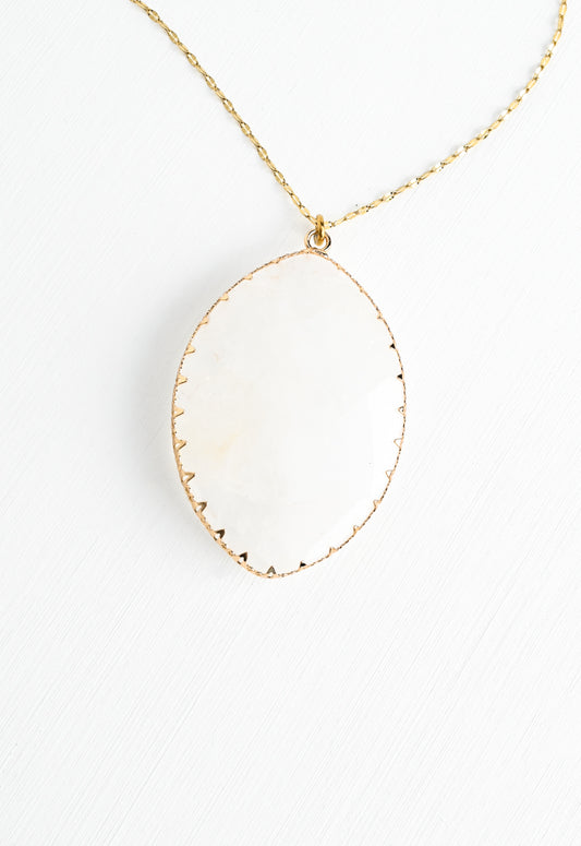 Radiant Light Crystal Necklace in Ivory