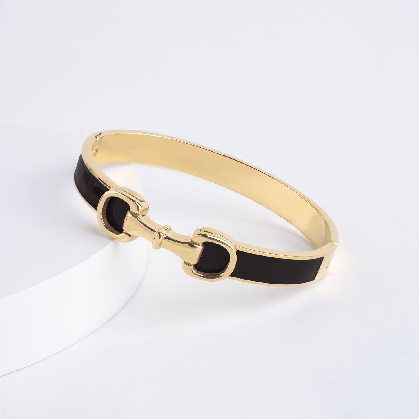 Black and gold horse bit cuff
