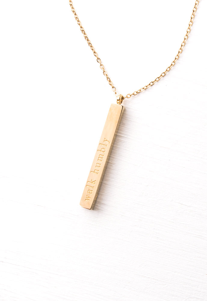 Give Justice Gold Bar Necklace