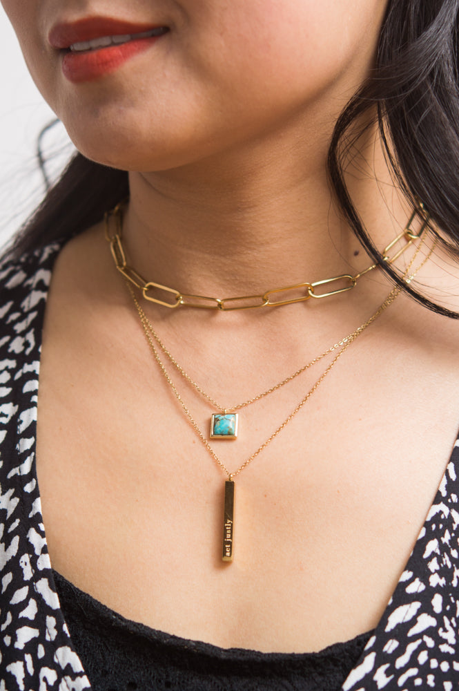 Give Justice Gold Bar Necklace