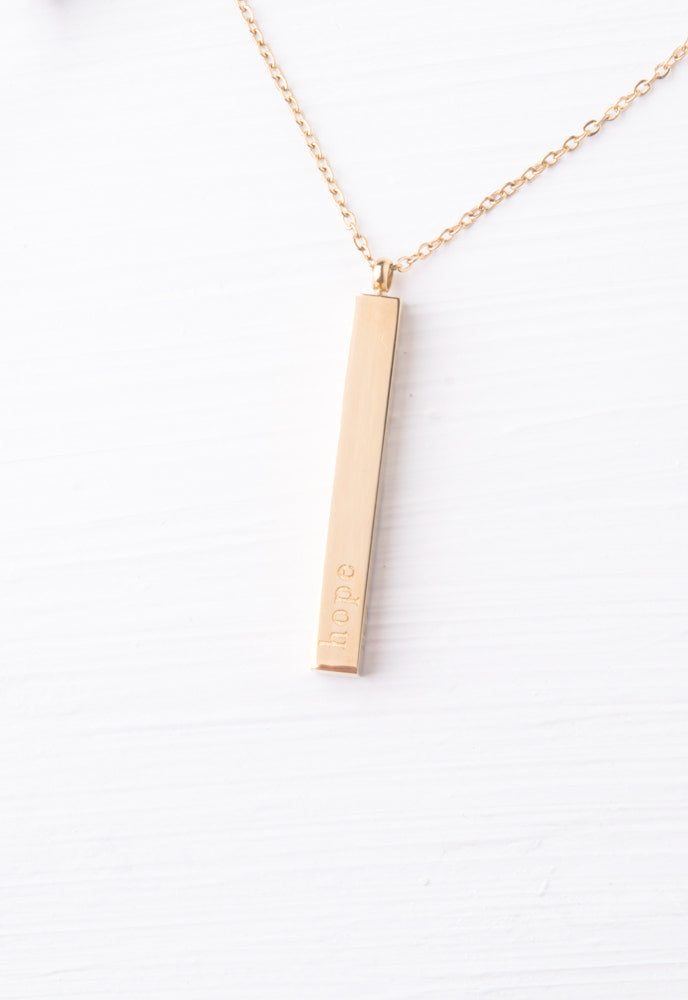Give Joy Gold Bar Necklace