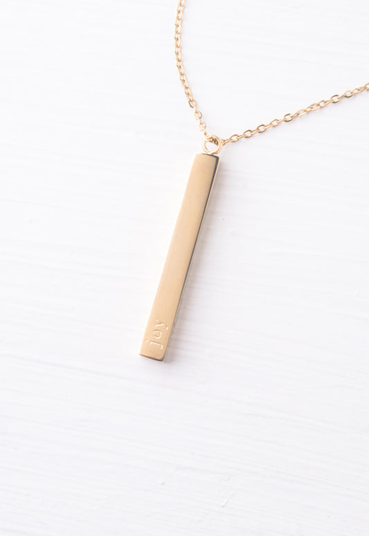 Give Joy Gold Bar Necklace