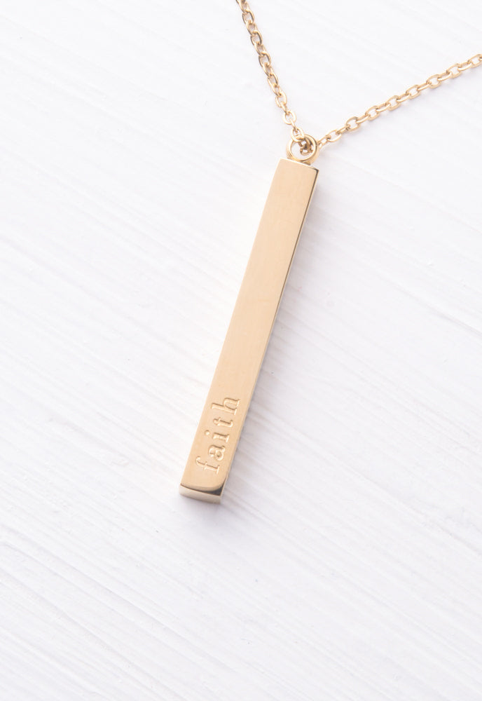 Give Joy Gold Bar Necklace