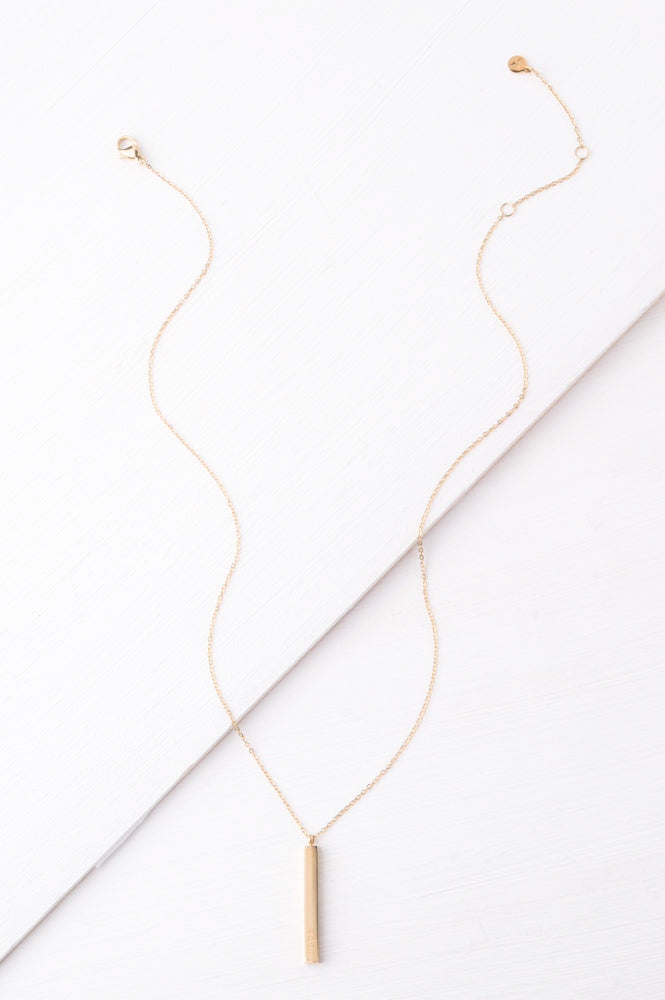 Give Joy Gold Bar Necklace