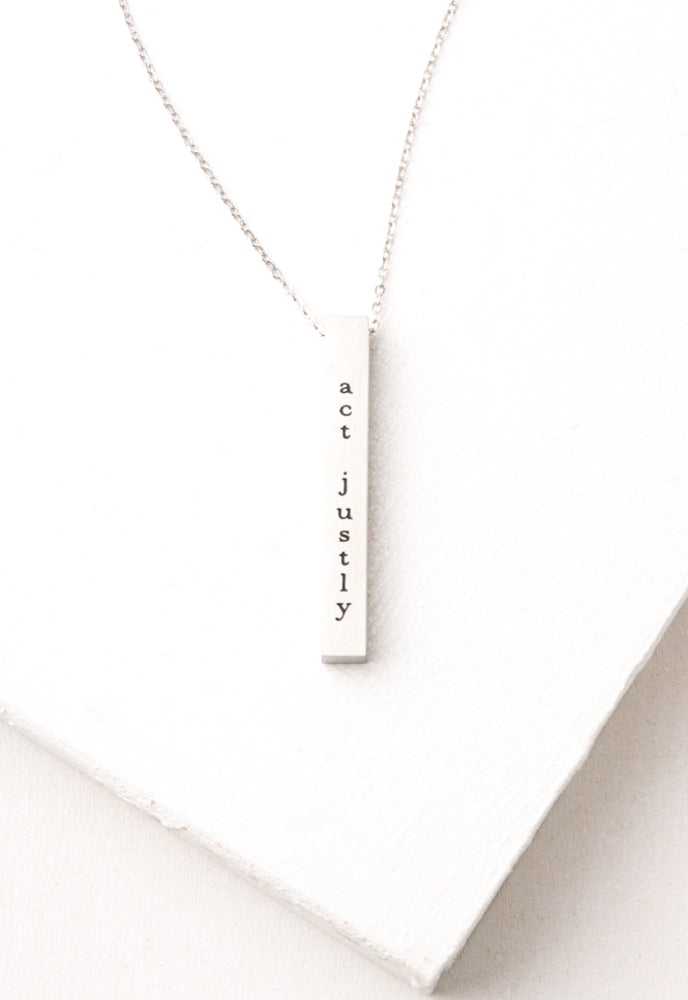 Justice Silver Bar Necklace