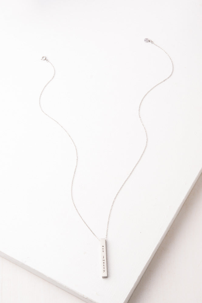 Justice Silver Bar Necklace