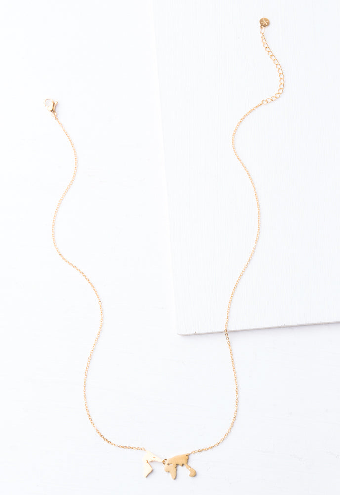 Eliana Gold World Necklace