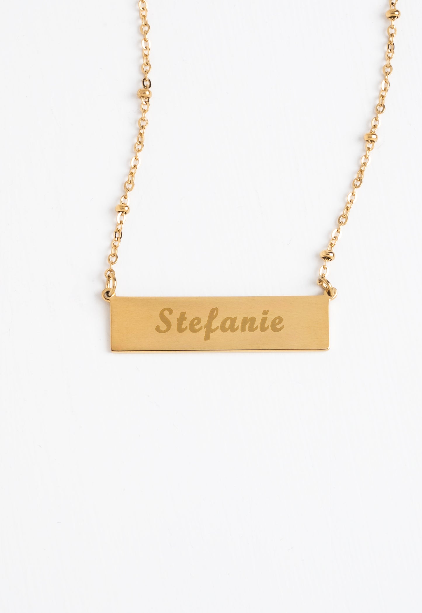 Engravable Gold Bar Necklace