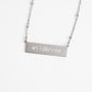 Engravable Silver Bar Necklace