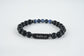 Twilight Blue and Black agate beads Bracelet– Elastic
