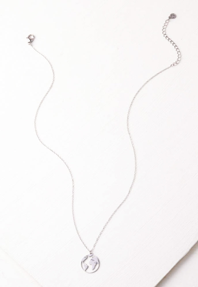 The Silver World Pendant Necklace