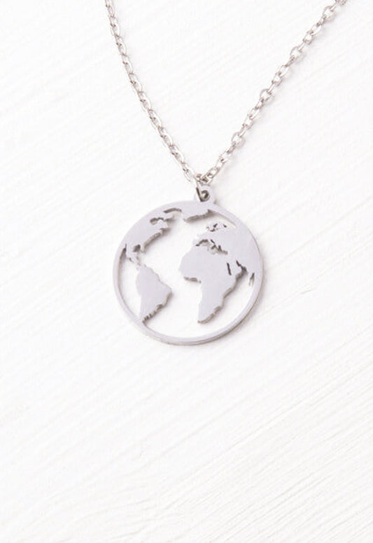 The Silver World Pendant Necklace