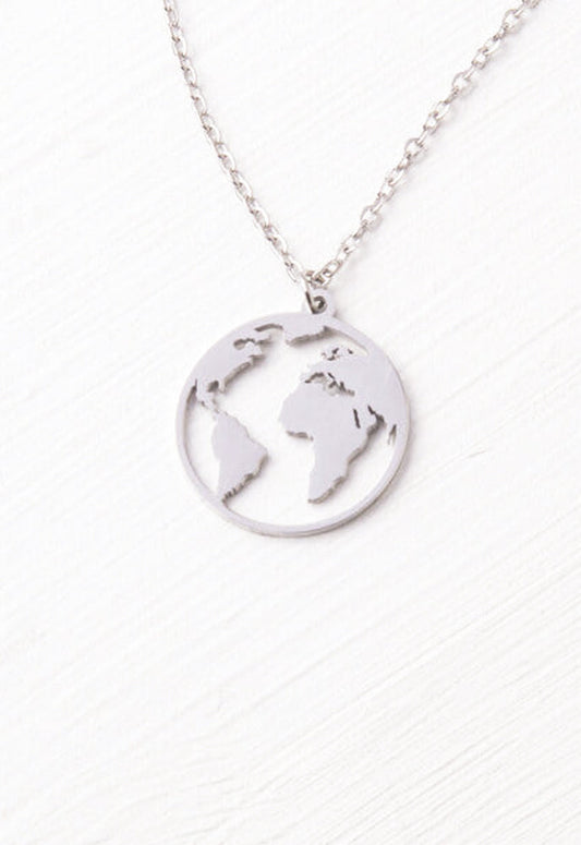 The Silver World Pendant Necklace