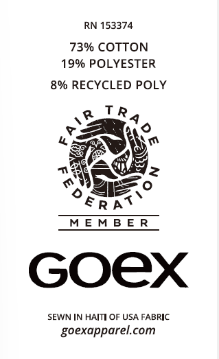 Care Label-73% Cotton, 19%Polyester, 8%Recycled Polyester