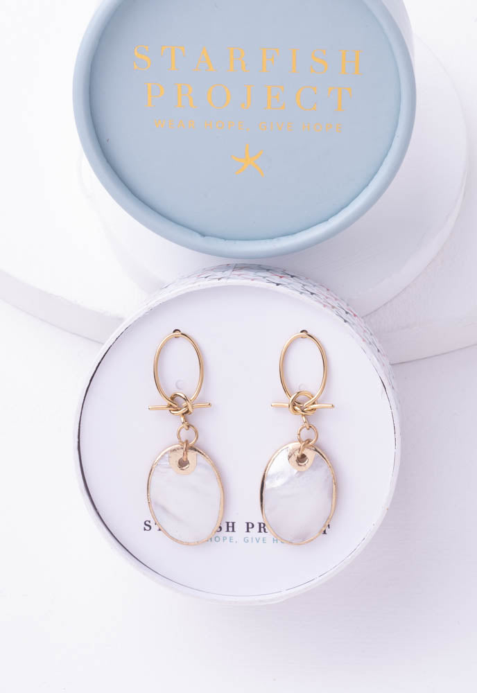 Iridescent Cloud Mother of Pearl Earrings