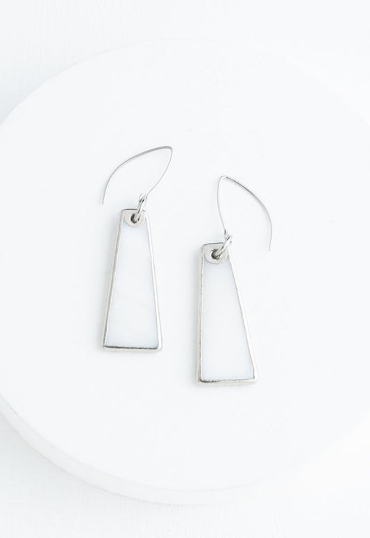 Pillar Mother of Pearl Earrings in Silver