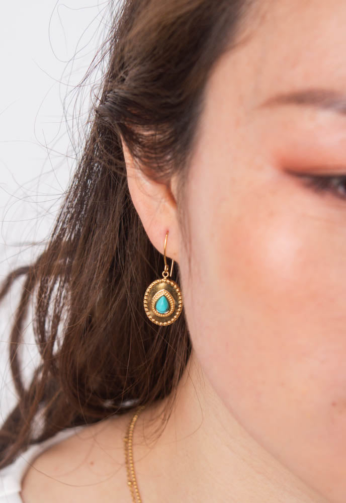 Protected Earrings in Turquoise