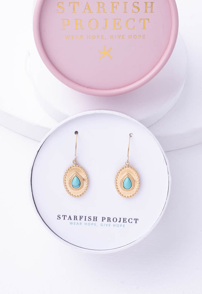 Protected Earrings in Turquoise