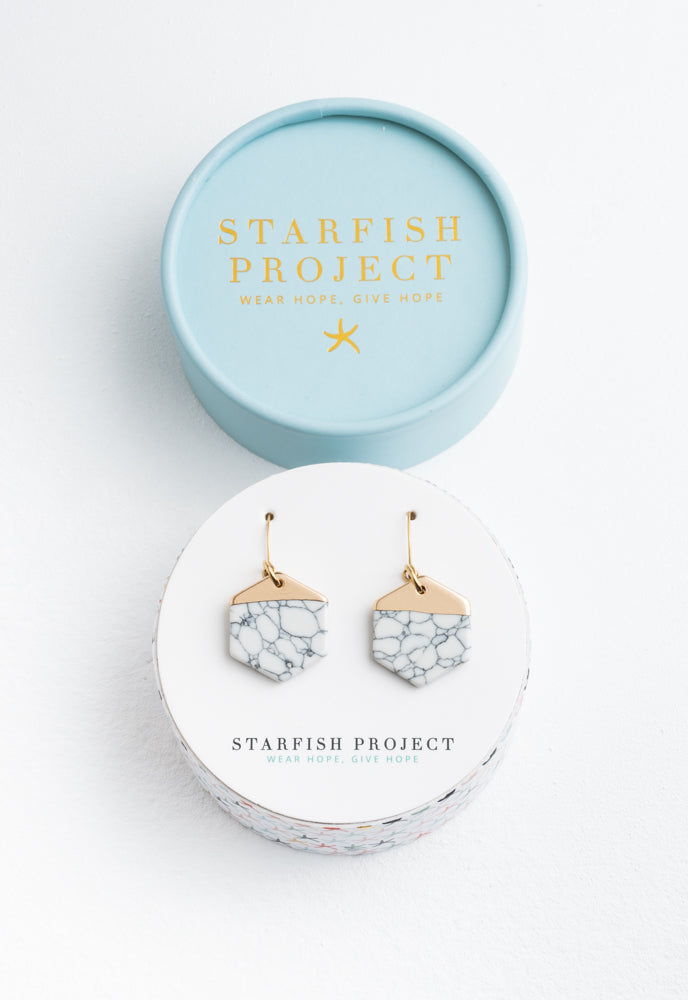 Restored White Turquoise Earrings