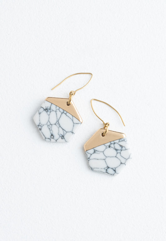 Restored White Turquoise Earrings