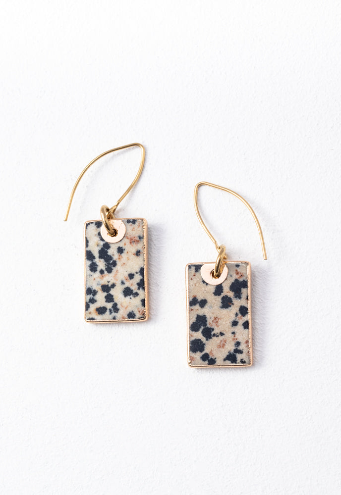 Discovery Earrings in Dalmation Jasper
