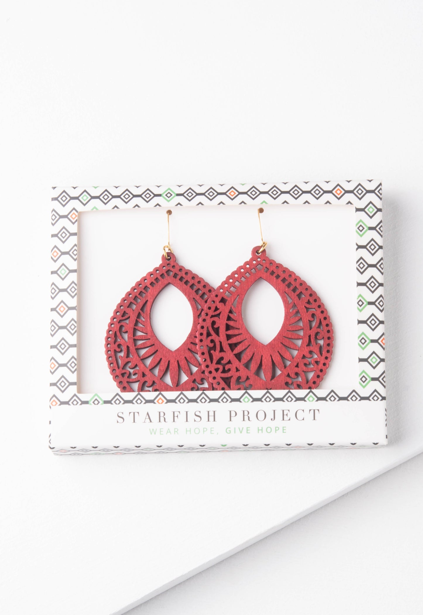Crimson Wood Earrings