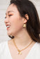 Amber Gold Square Earrings