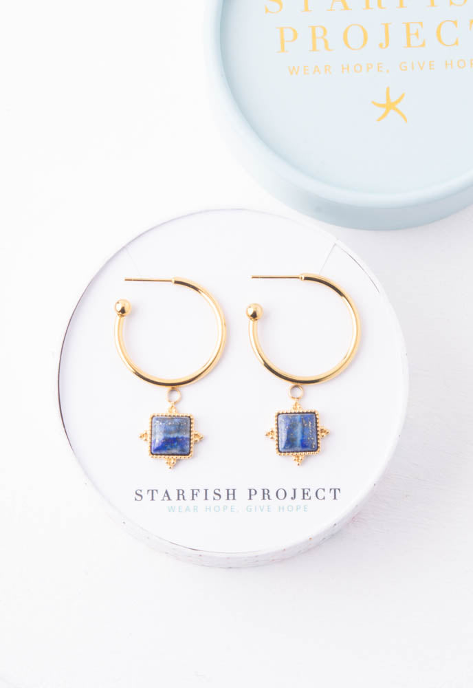 Contented Earrings in Celestial Blue
