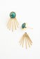 Caroline Emperor Stone Stud & Fringe Earrings