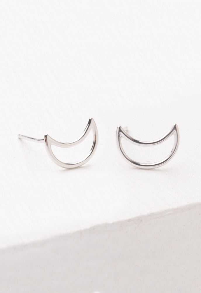 Phoenix Silver Half Moon Earrings